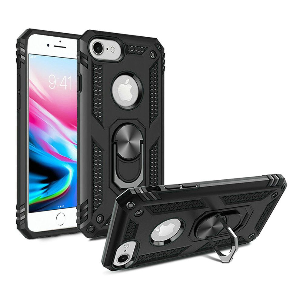 For iPhone SE 3 (2022) SE/8/7 Ring Magnetic Kickstand Hybrid Case Cover - - Picture 13 of 14