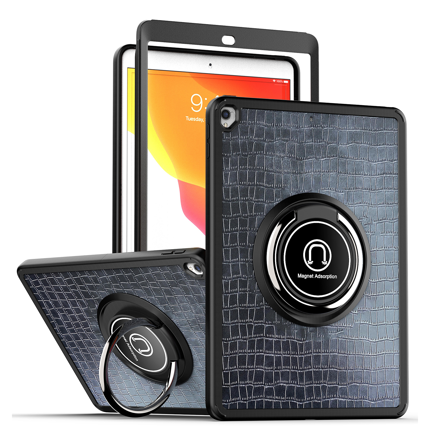 Für Apple iPad 9. Gen 10,2" 2021 Magnet Ring Ständer Hülle - Design - Bild 1 von 1