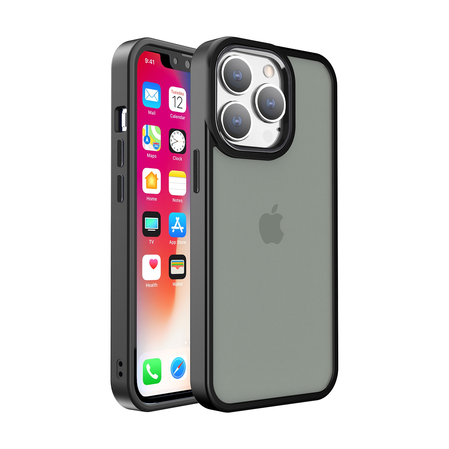 For iPhone 13 Pro Max Acrylic Metal Button Hybrid Case | eBay
