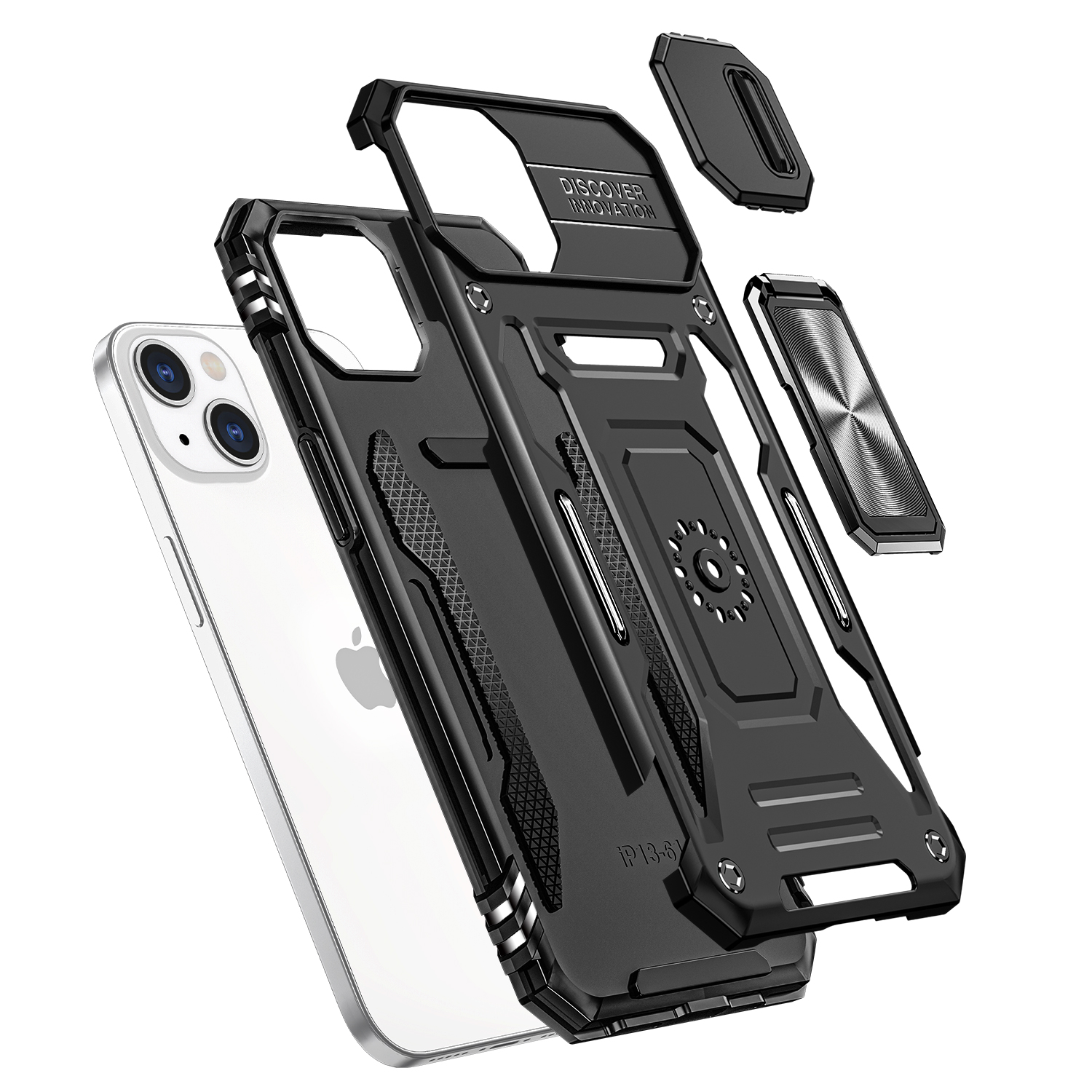 For iPhone SE 3 (2022) SE/8/7 Utter Tough Metal Ring Camera Window Hybrid - Picture 8 of 9