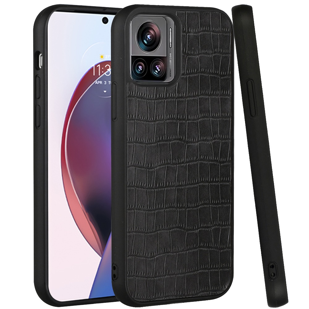 For Motorola Edge Plus 2023 Hard PU Leather Croc Design Hybrid Case Cover - Photo 6 sur 13