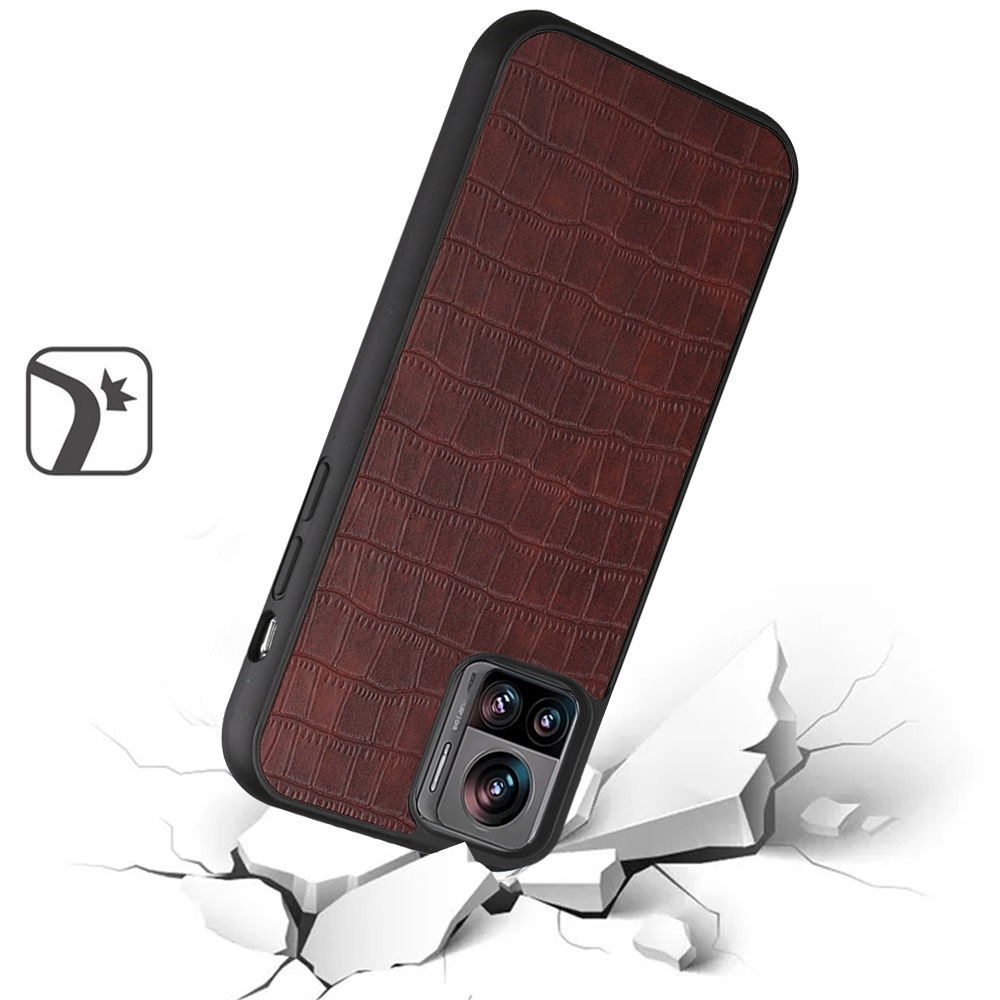 For Motorola Edge Plus 2023 Hard PU Leather Croc Design Hybrid Case Cover - Photo 8 sur 13