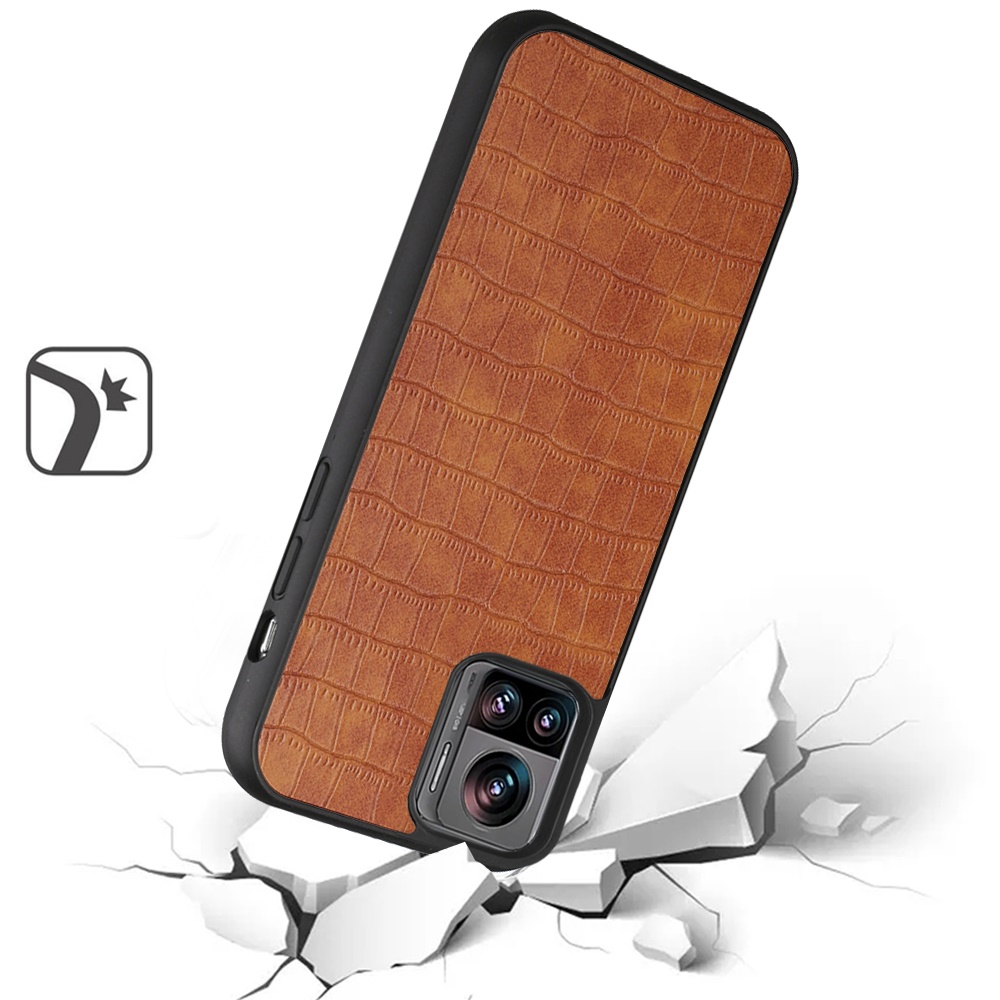 For Motorola Edge Plus 2023 Hard PU Leather Croc Design Hybrid Case Cover - Photo 11 sur 13