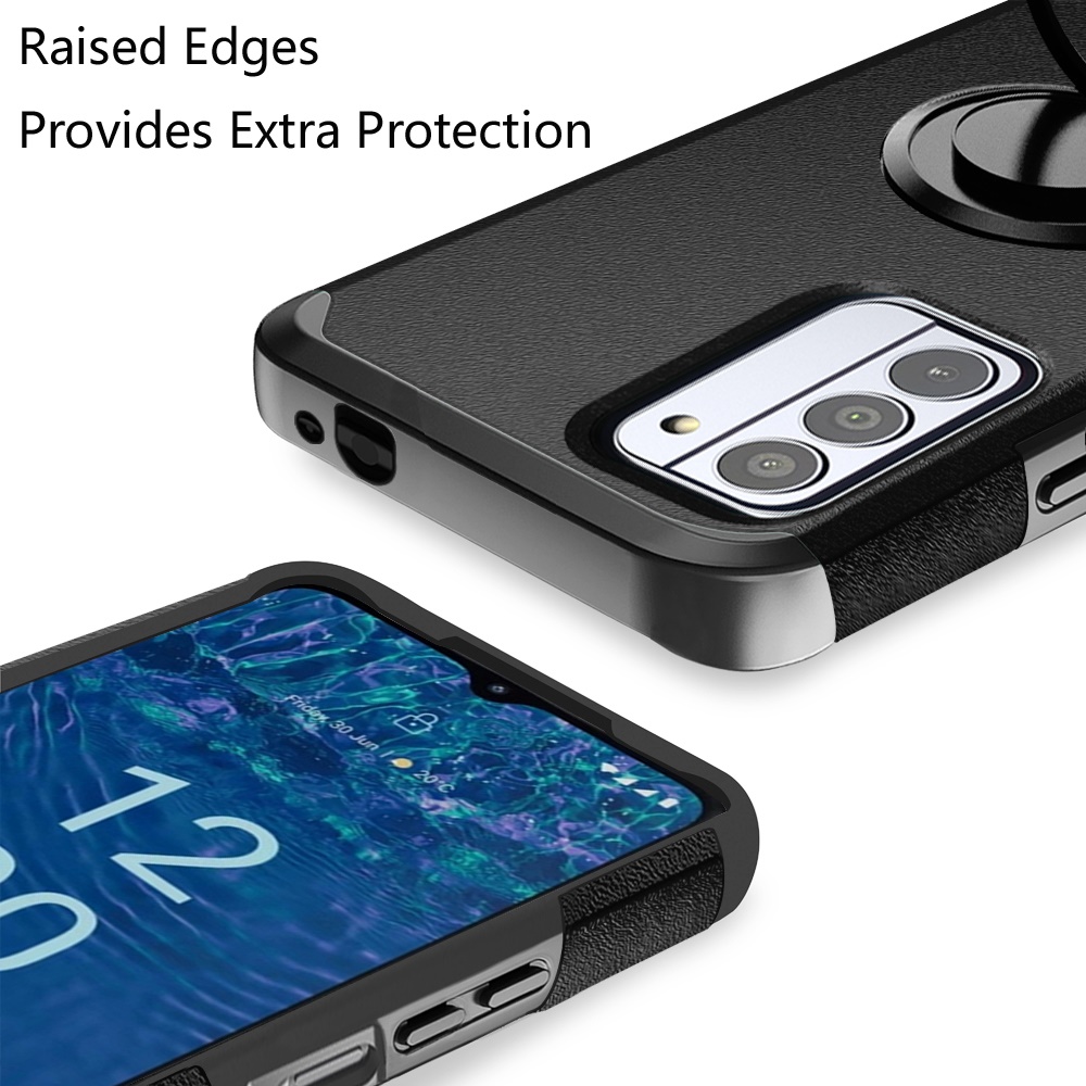 For Nokia G310 5G Tough Hybrid With Ring Stand + Tempered Glass - Picture 9 of 13