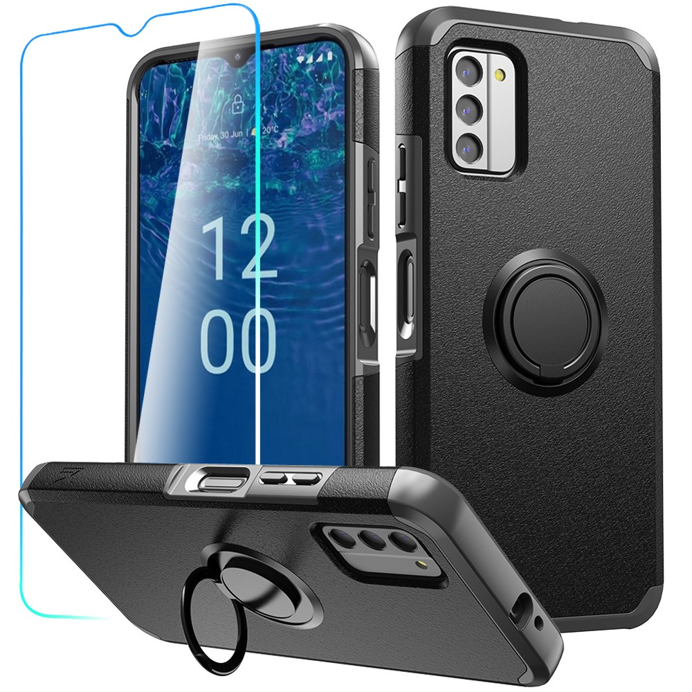 For Nokia G310 5G Tough Hybrid With Ring Stand + Tempered Glass - Picture 11 of 13