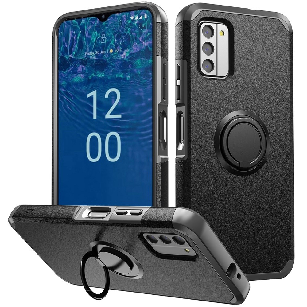 For Nokia G310 5G Tough Hybrid With Ring Stand + Tempered Glass - Picture 12 of 13