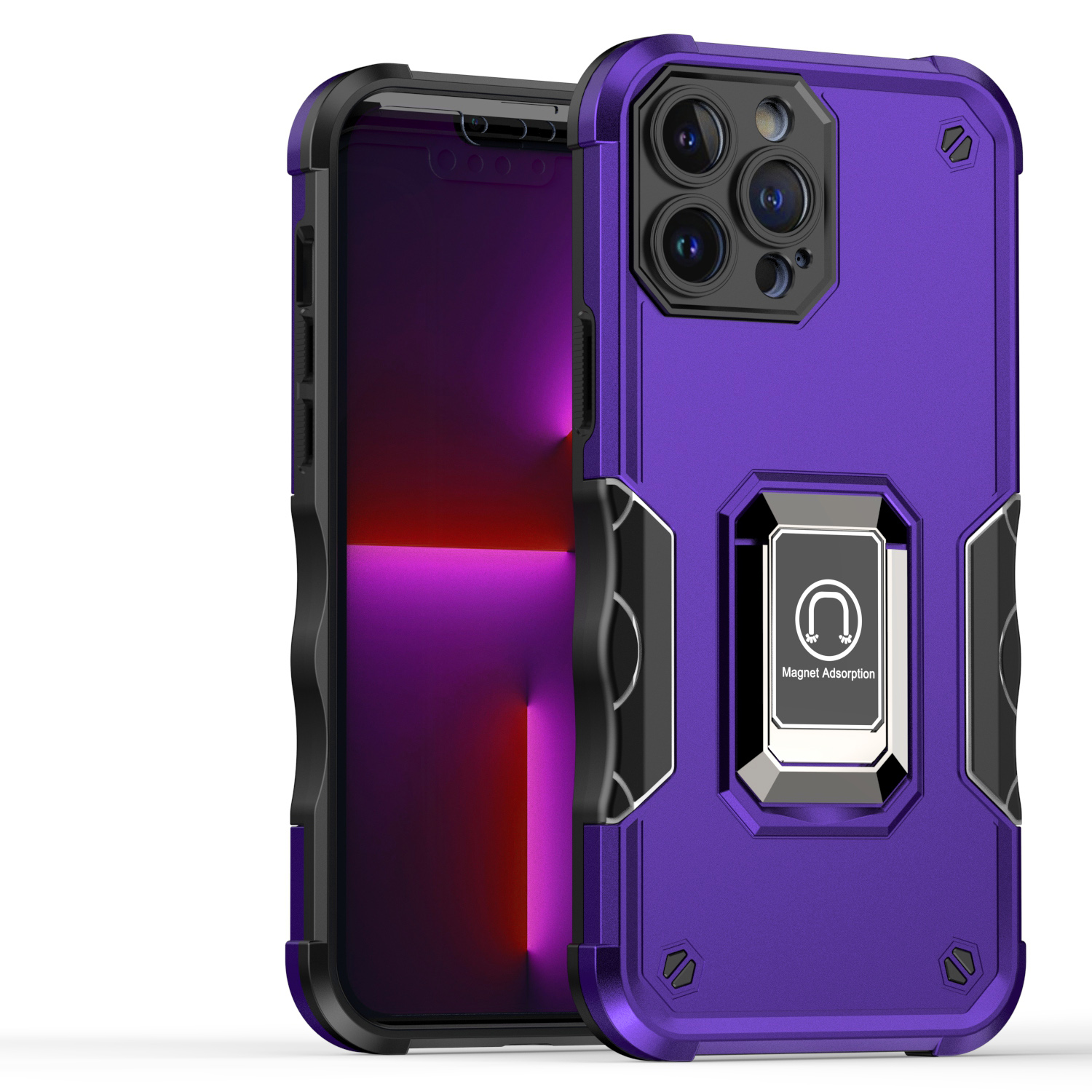 Funda híbrida con soporte de anillo magnético OPTIMUM para iPhone 15 Pro - - Imagen 14 de 17