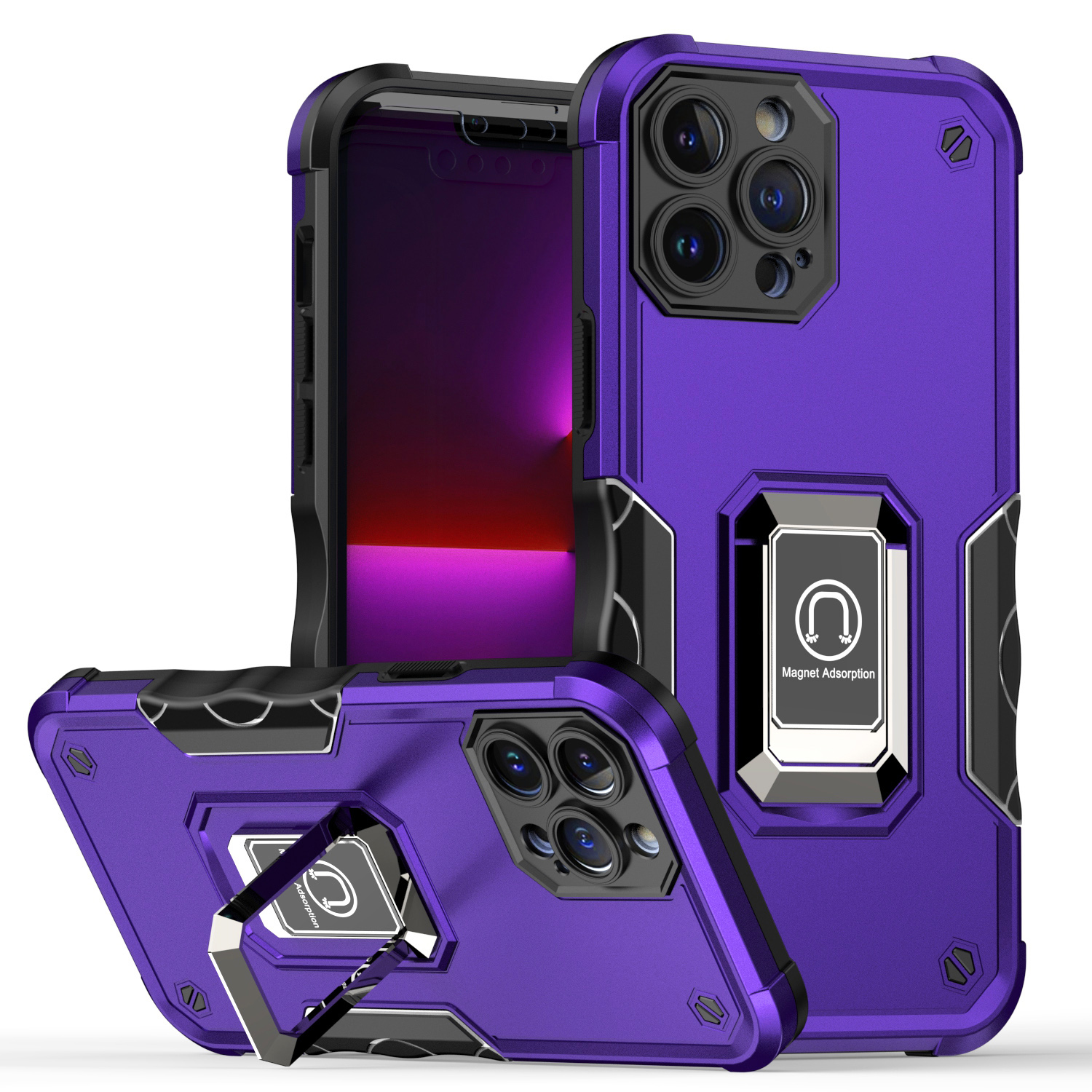 Funda híbrida con soporte de anillo magnético OPTIMUM para iPhone 15 Pro - - Imagen 17 de 17