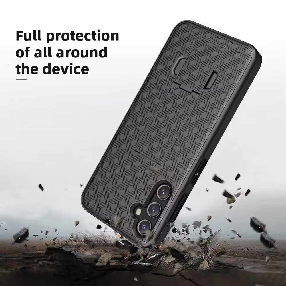 For Galaxy S21/S30 6.3″ Weave 3in1 Holster Kickstand Case –