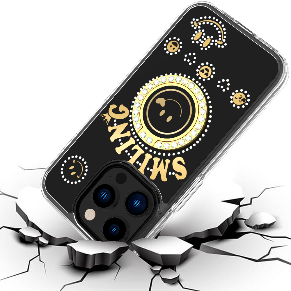 For iPhone 15 Pro Glitter Bling Ring Stand Hybrid Case - Picture 6 of 13