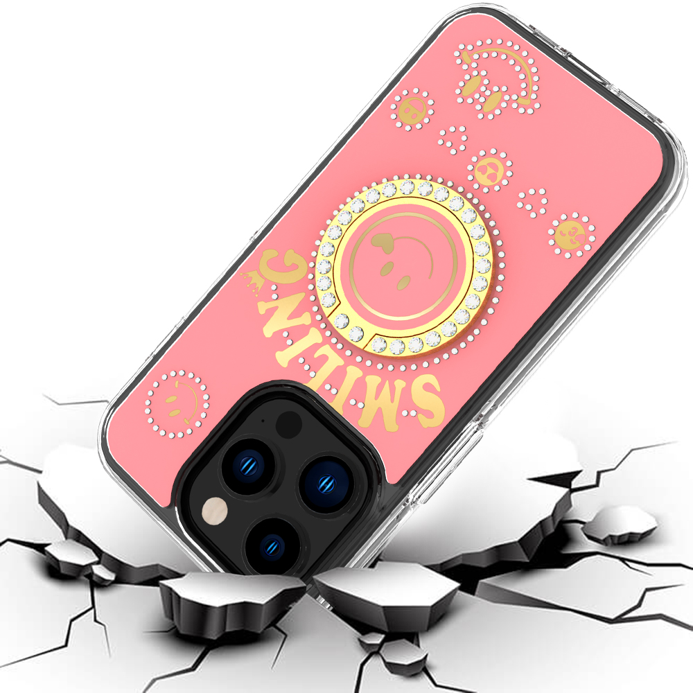 For iPhone 15 Pro Glitter Bling Ring Stand Hybrid Case - Picture 3 of 13