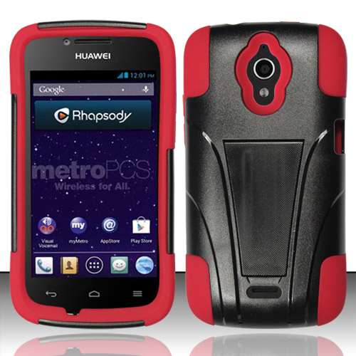 Für Huawei Vitria H882L (MetroPCS) - PC+SC HYBRID Hülle mit Ständer - HYB - Bild 1 von 1
