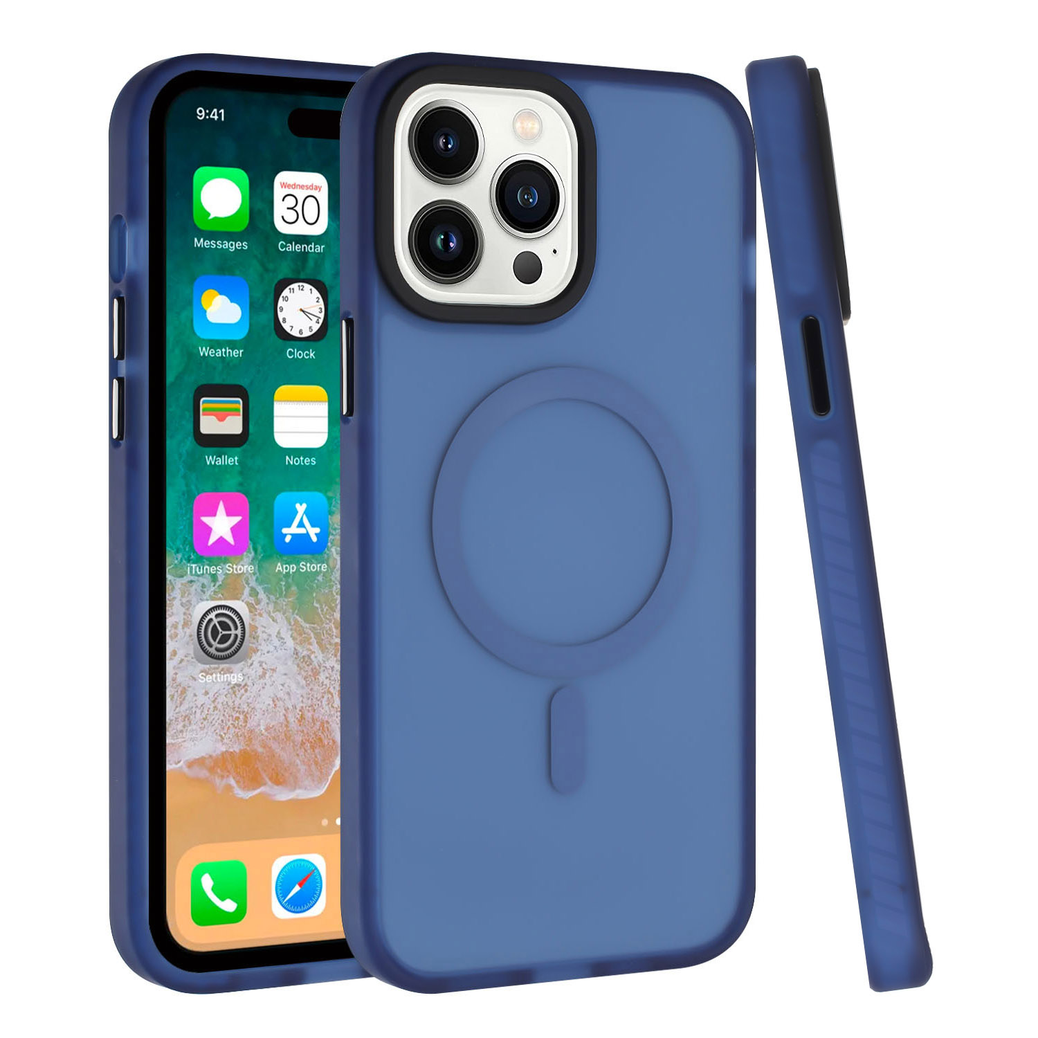 For iPhone 15 Pro Magnetic Circle Shockproof Hybrid Case - - Picture 7 of 13