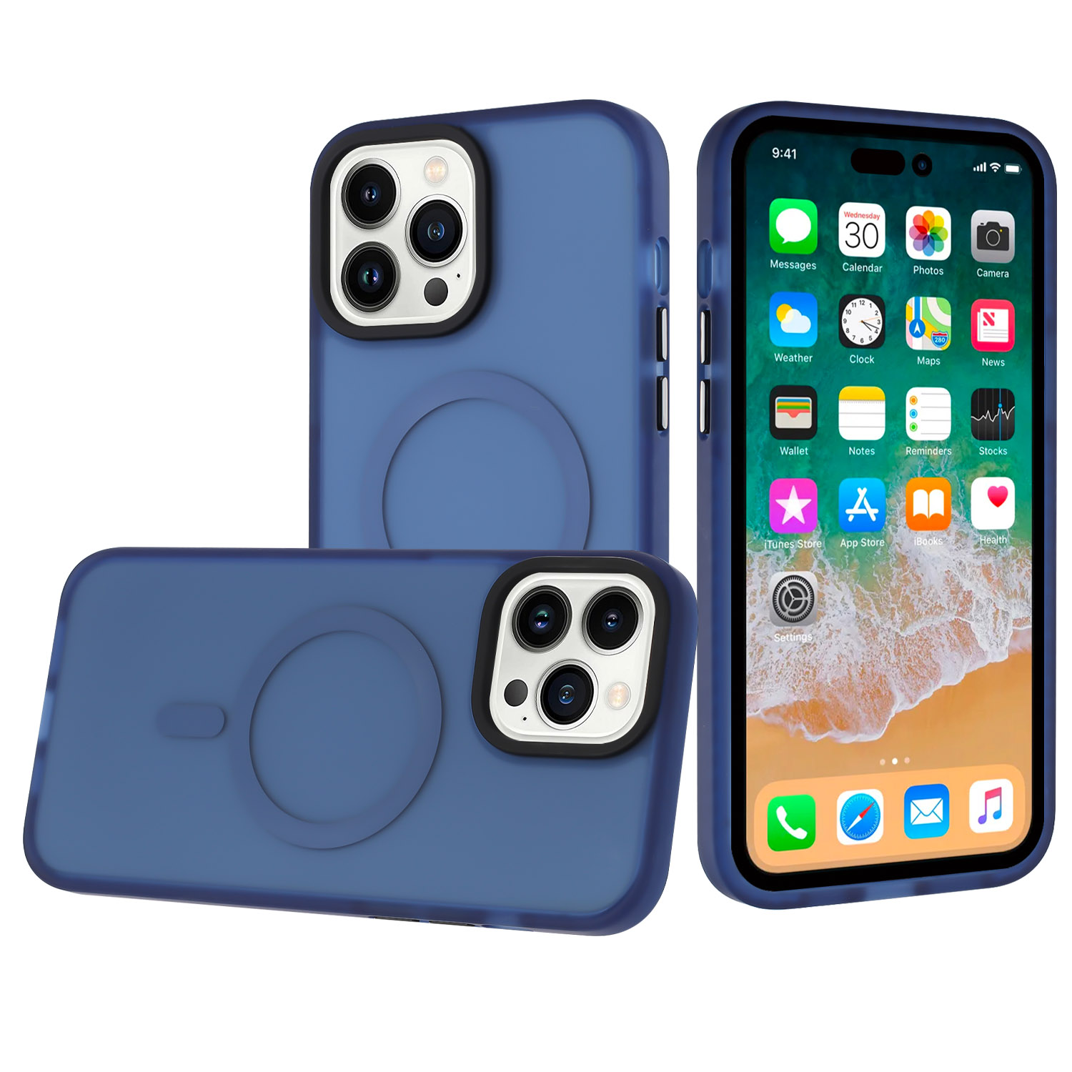 For iPhone 15 Pro Magnetic Circle Shockproof Hybrid Case - - Picture 8 of 13