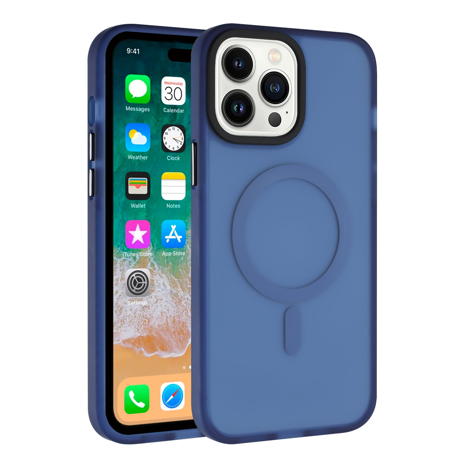For iPhone 15 Pro Magnetic Circle Shockproof Hybrid Case - - Picture 9 of 13