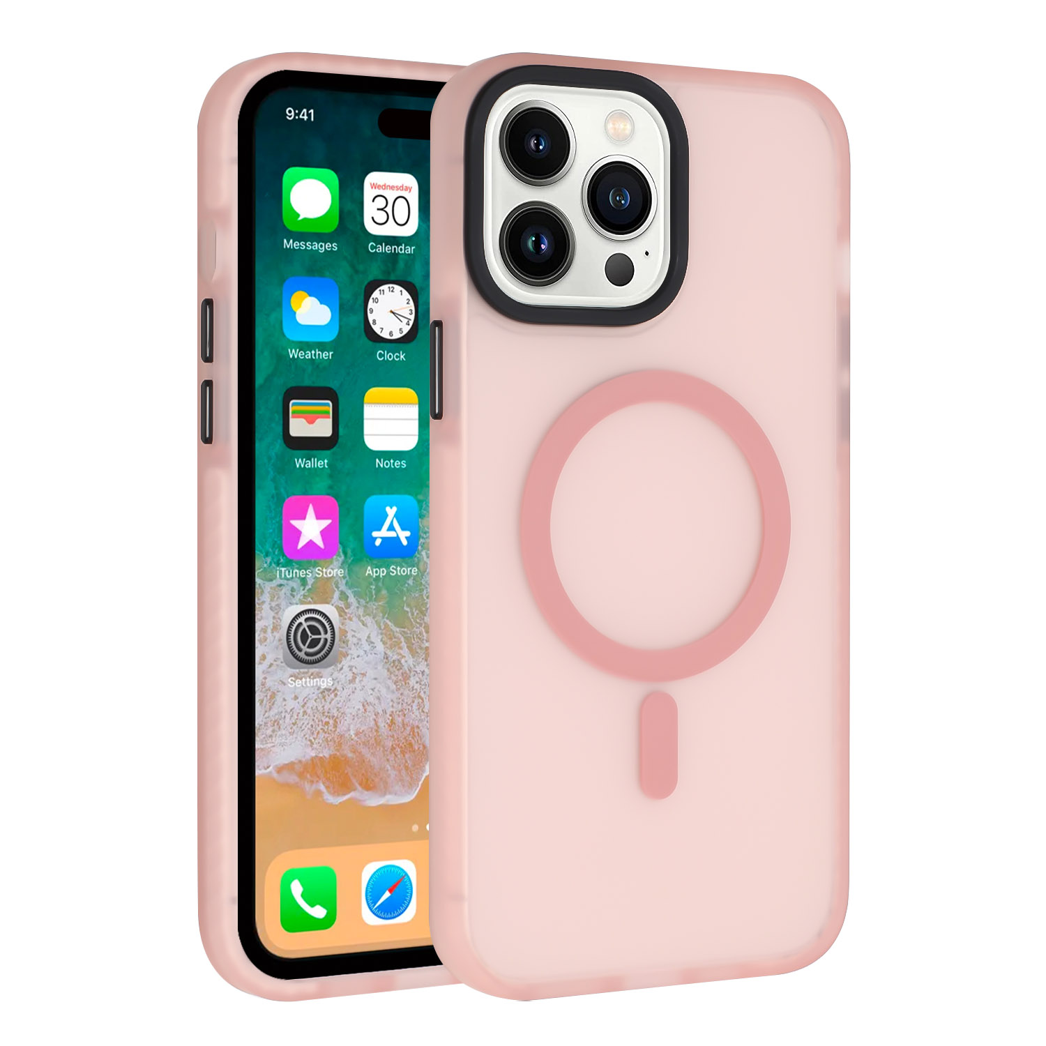 For iPhone 15 Pro Magnetic Circle Shockproof Hybrid Case - - Picture 10 of 13