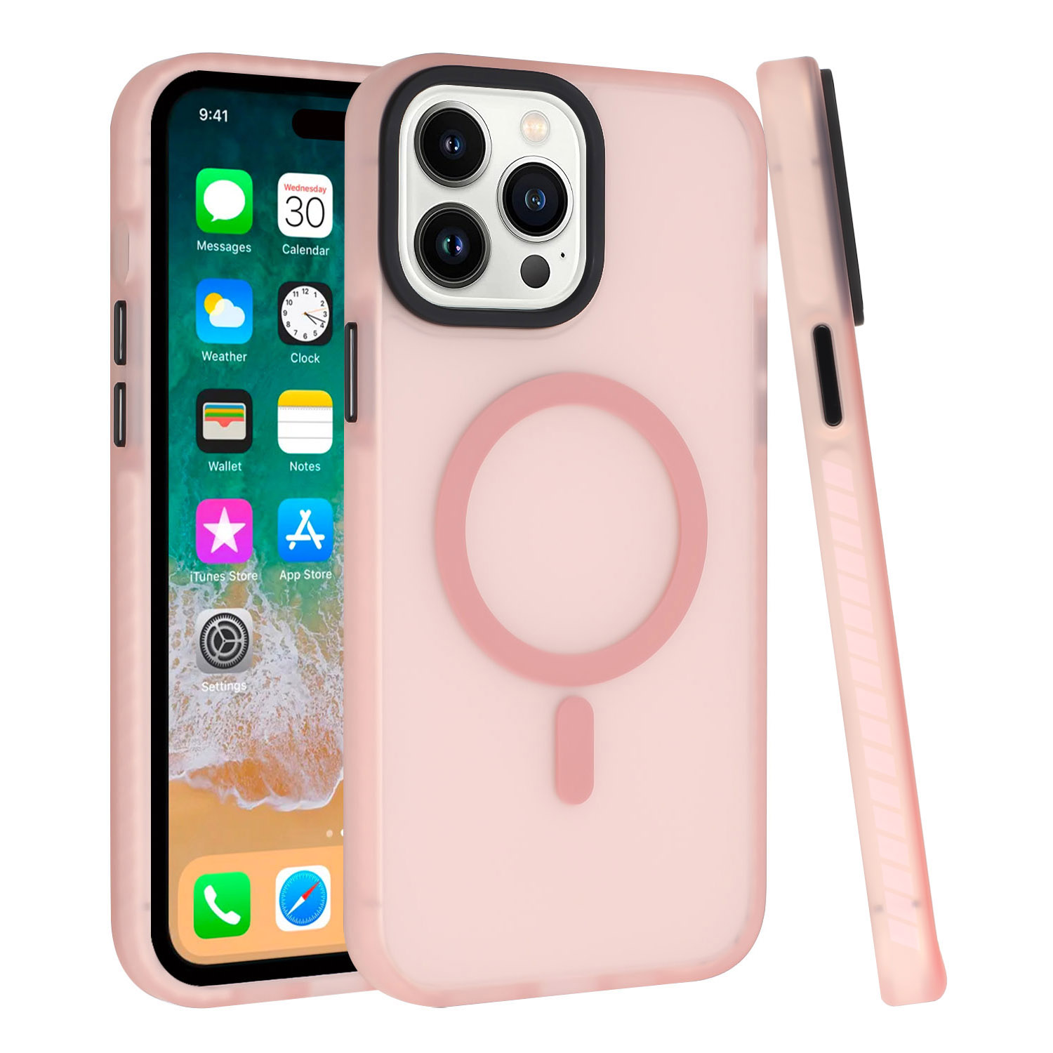 For iPhone 15 Pro Magnetic Circle Shockproof Hybrid Case - - Picture 11 of 13