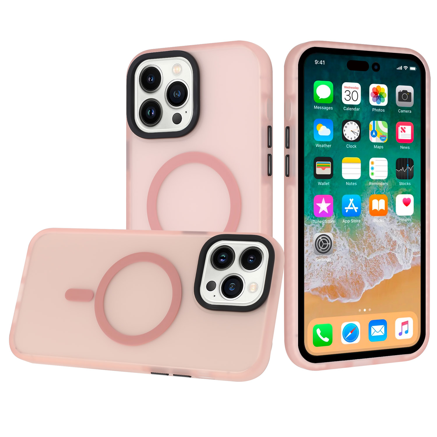 For iPhone 15 Pro Magnetic Circle Shockproof Hybrid Case - - Picture 13 of 13