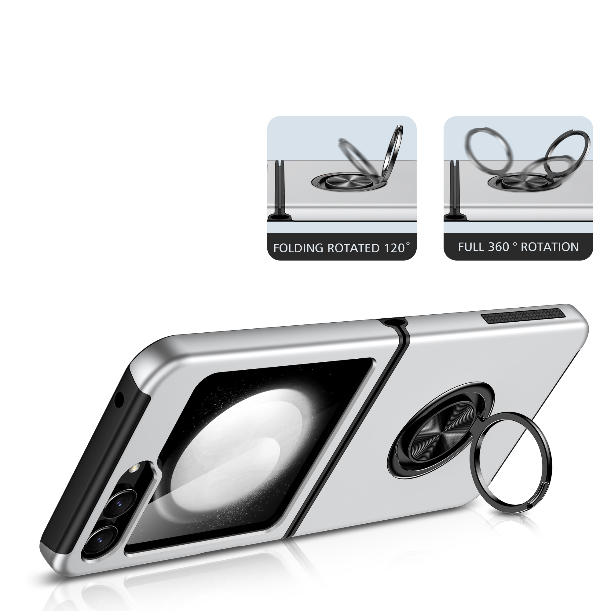 For Moto Flip 5 CHIEF Ring Stand Hybrid Case - Picture 8 of 11