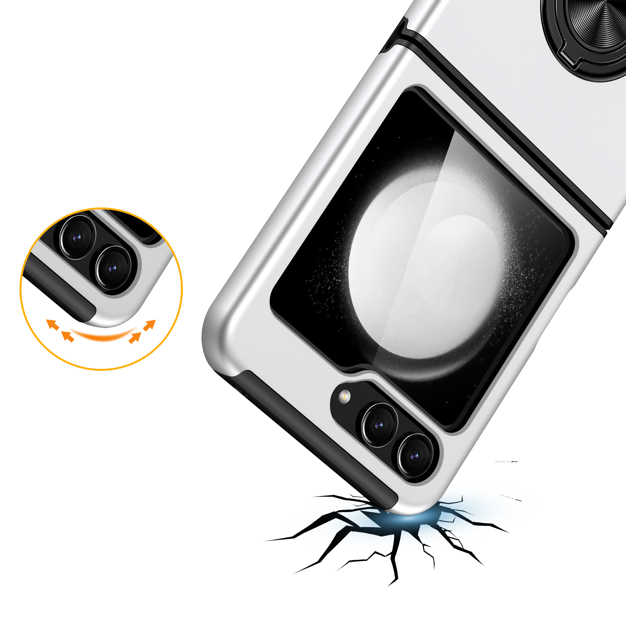 For Moto Flip 5 CHIEF Ring Stand Hybrid Case - Picture 10 of 11