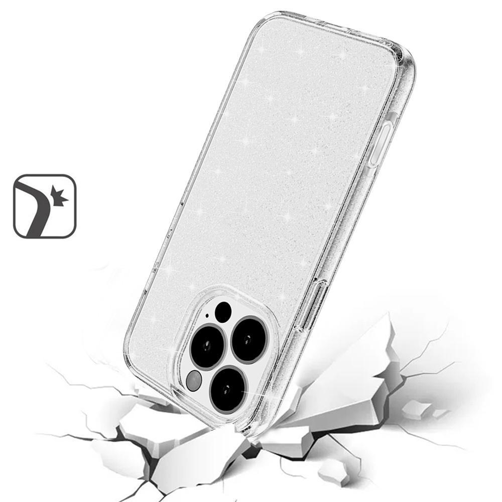 For iPhone 16 Pro Max 6.9" Glitter Ultra Thick 3mm Hybrid Case Cover - Picture 2 of 9
