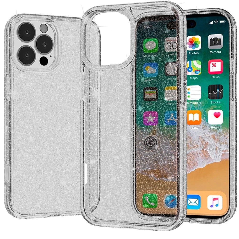 For iPhone 16 Pro Max 6.9" Glitter Ultra Thick 3mm Hybrid Case Cover - Picture 4 of 9