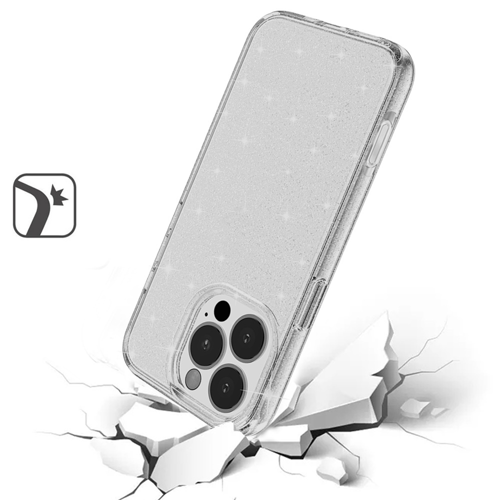 For iPhone 16 Pro Max 6.9" Glitter Ultra Thick 3mm Hybrid Case Cover - Picture 5 of 9
