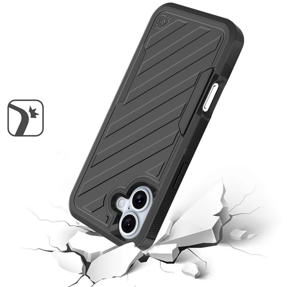 Für iPhone 16 6,1" Dual Layer Stoßfeste Hülle, Slide-Out Paket - Schwarz/Grau - Bild 13 von 48