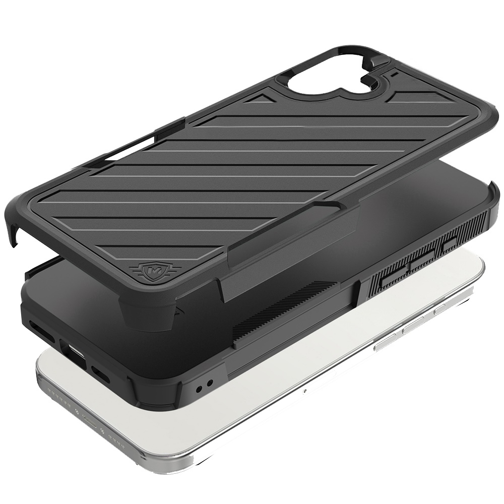 Für iPhone 16 6,1" Dual Layer Stoßfeste Hülle, Slide-Out Paket - Schwarz/Grau - Bild 17 von 48