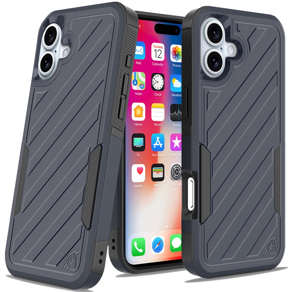 Für iPhone 16 6,1" Dual Layer Stoßfeste Hülle, Slide-Out Paket - Schwarz/Grau - Bild 19 von 48