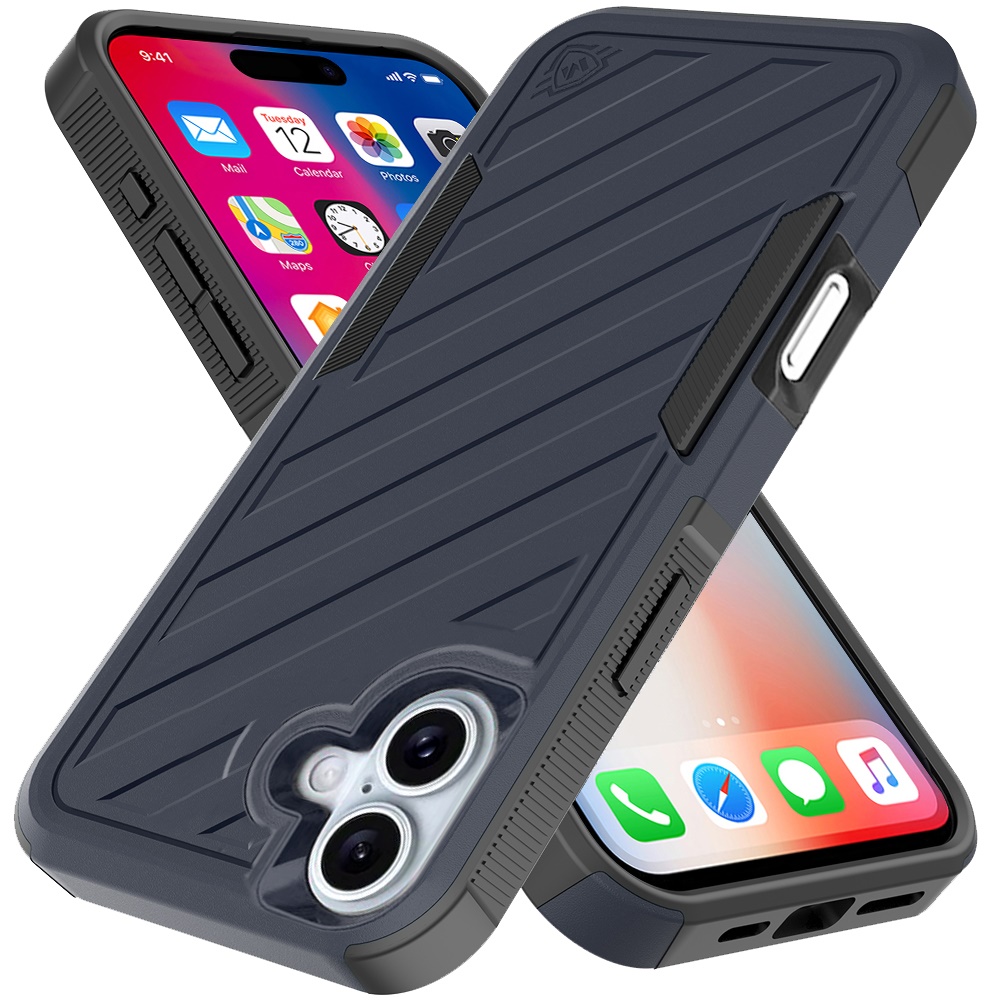 Für iPhone 16 6,1" Dual Layer Stoßfeste Hülle, Slide-Out Paket - Schwarz/Grau - Bild 21 von 48