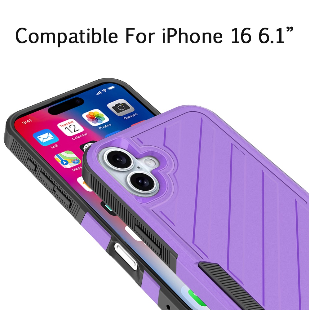Für iPhone 16 6,1" Dual Layer Stoßfeste Hülle, Slide-Out Paket - Schwarz/Grau - Bild 30 von 48
