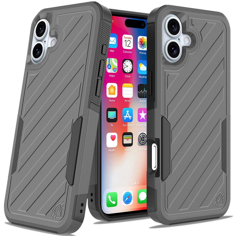 Für iPhone 16 6,1" Dual Layer Stoßfeste Hülle, Slide-Out Paket - Schwarz/Grau - Bild 31 von 48
