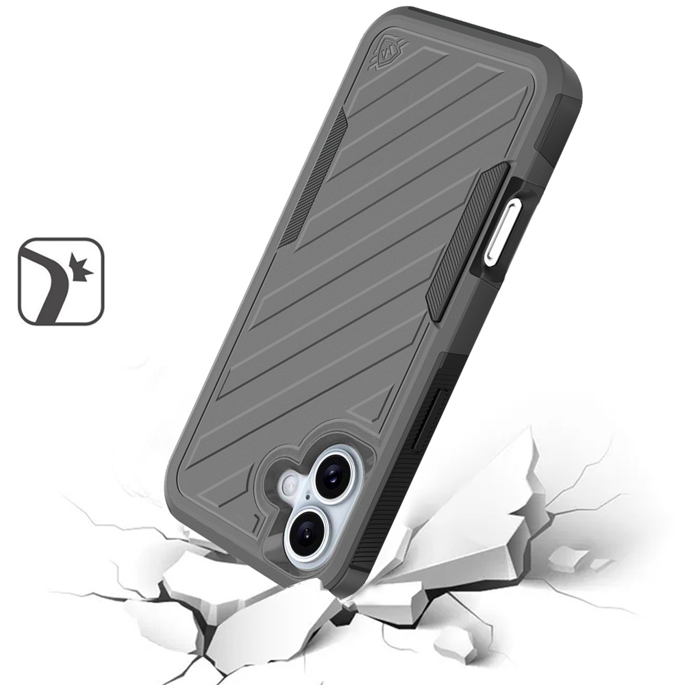 Für iPhone 16 6,1" Dual Layer Stoßfeste Hülle, Slide-Out Paket - Schwarz/Grau - Bild 32 von 48