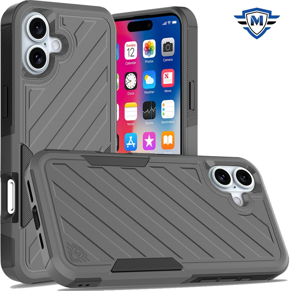 Für iPhone 16 6,1" Dual Layer Stoßfeste Hülle, Slide-Out Paket - Schwarz/Grau - Bild 33 von 48
