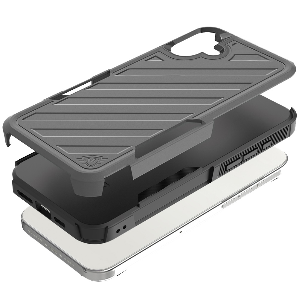Für iPhone 16 6,1" Dual Layer Stoßfeste Hülle, Slide-Out Paket - Schwarz/Grau - Bild 36 von 48