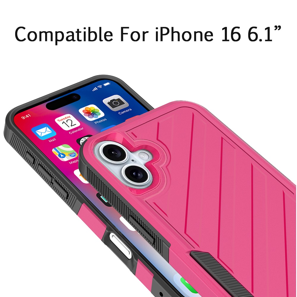 Für iPhone 16 6,1" Dual Layer Stoßfeste Hülle, Slide-Out Paket - Schwarz/Grau - Bild 47 von 48