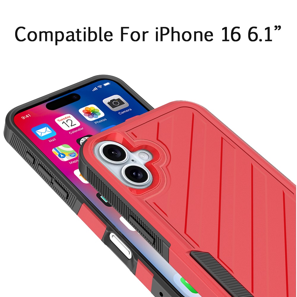 Für iPhone 16 6,1" Dual Layer Stoßfeste Hülle, Slide-Out Paket - Schwarz/Grau - Bild 10 von 48