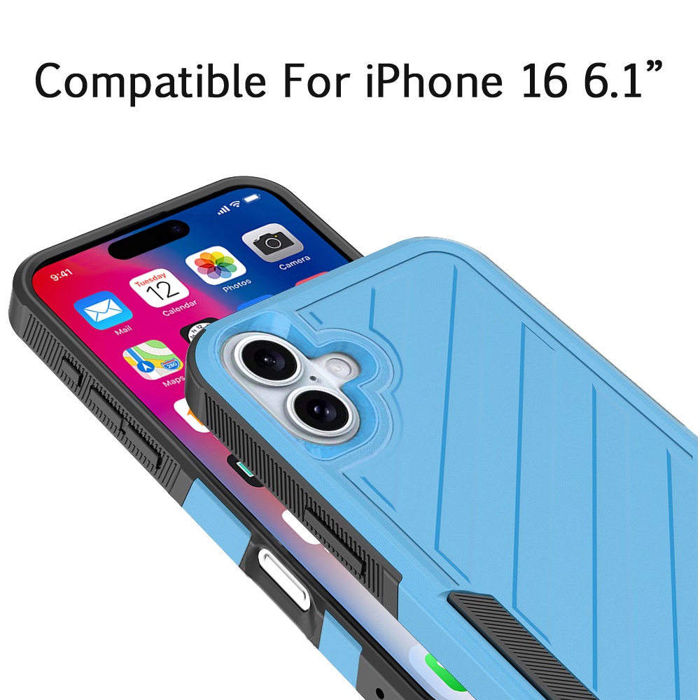 Für iPhone 16 6,1" Dual Layer Stoßfeste Hülle, Slide-Out Paket - Schwarz/Grau - Bild 40 von 48