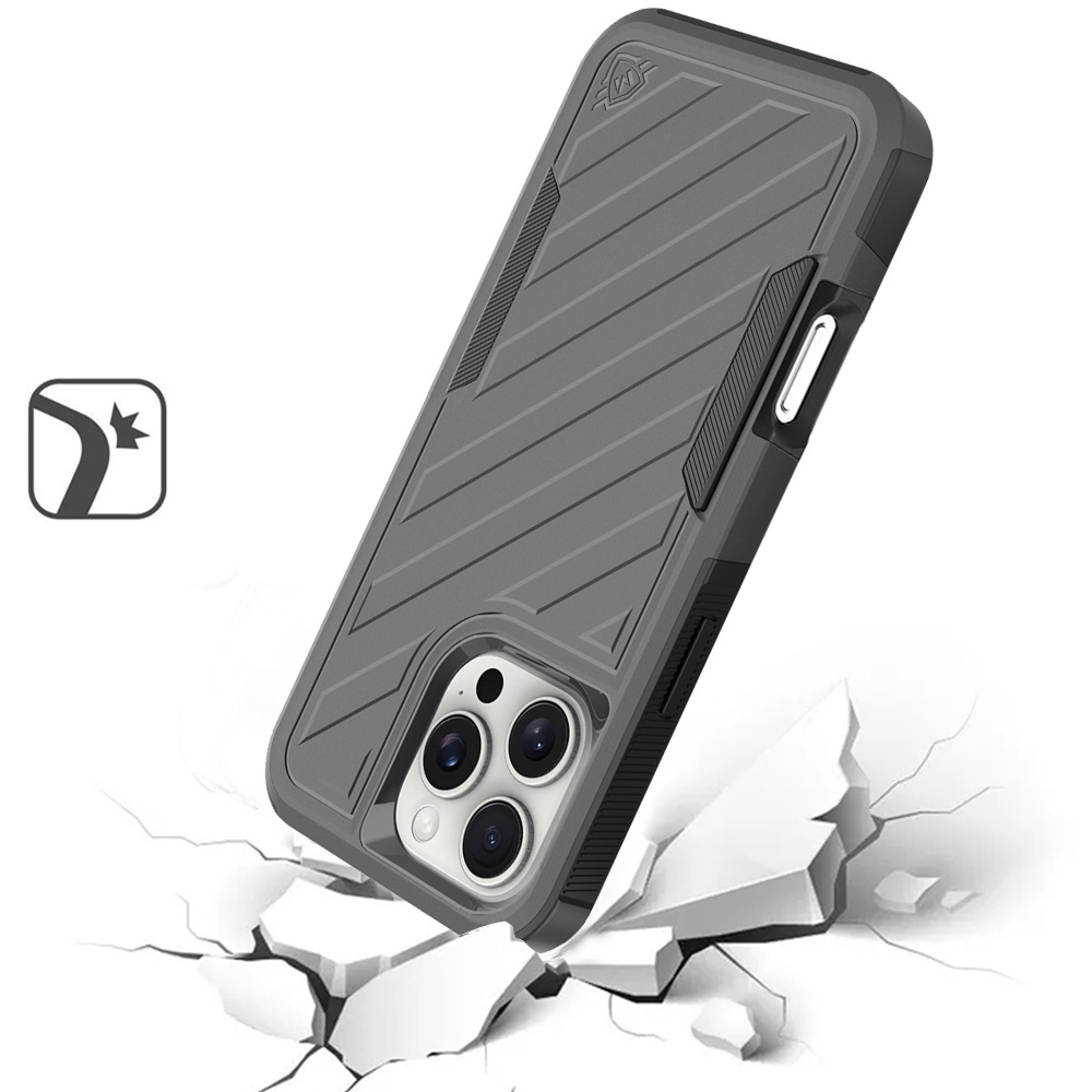 Für iPhone 16 Pro Max 6,9" Metkase Stoßfeste Dual Layer Hülle - Schwarz/Grau - Bild 28 von 36