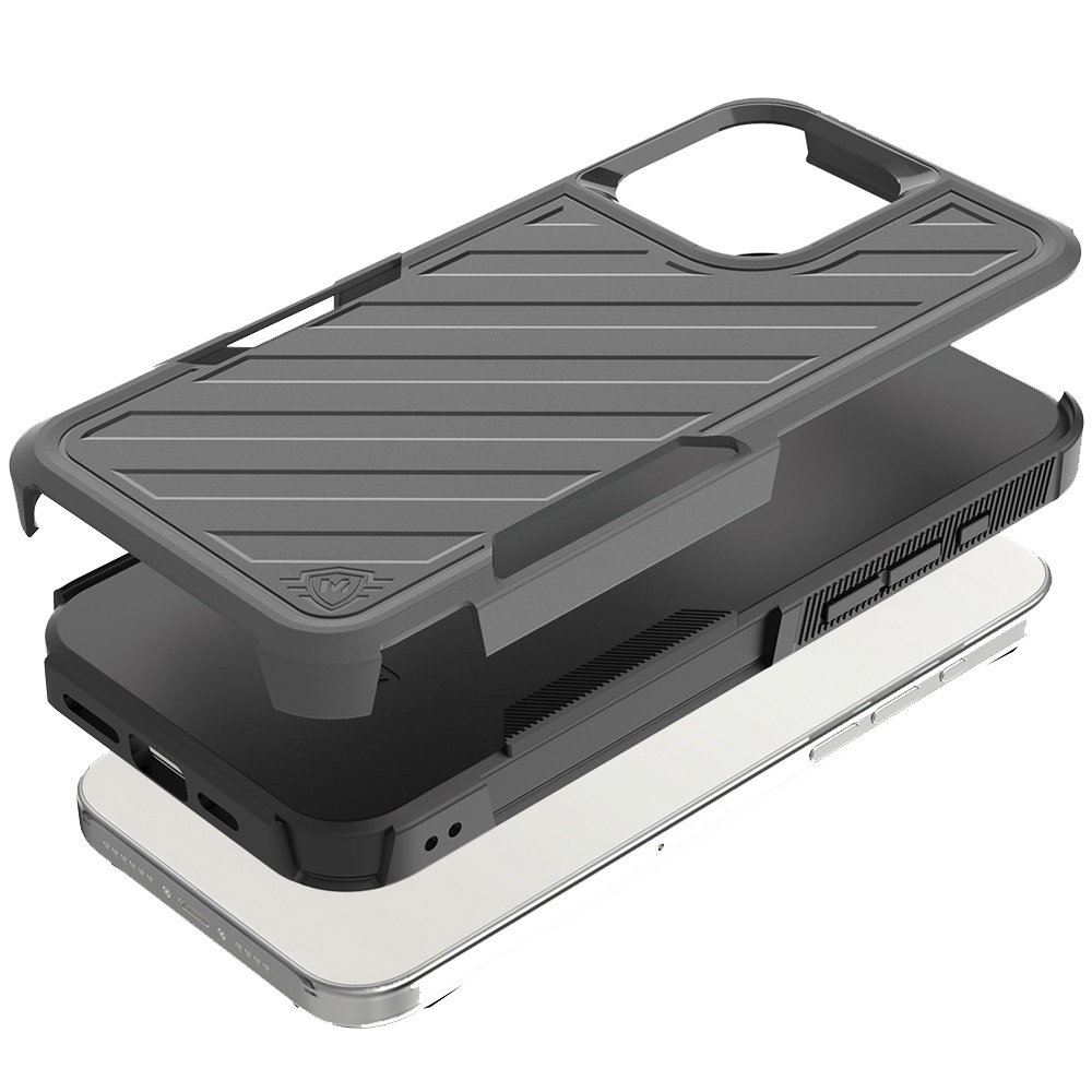 Für iPhone 16 Pro Max 6,9" Metkase Stoßfeste Dual Layer Hülle - Schwarz/Grau - Bild 29 von 36