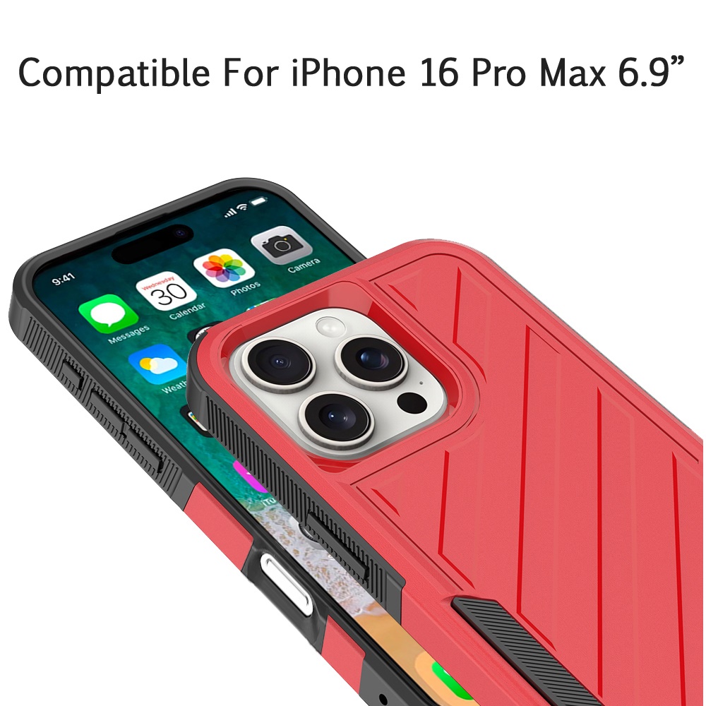 Für iPhone 16 Pro Max 6,9" Metkase Stoßfeste Dual Layer Hülle - Schwarz/Grau - Bild 20 von 36
