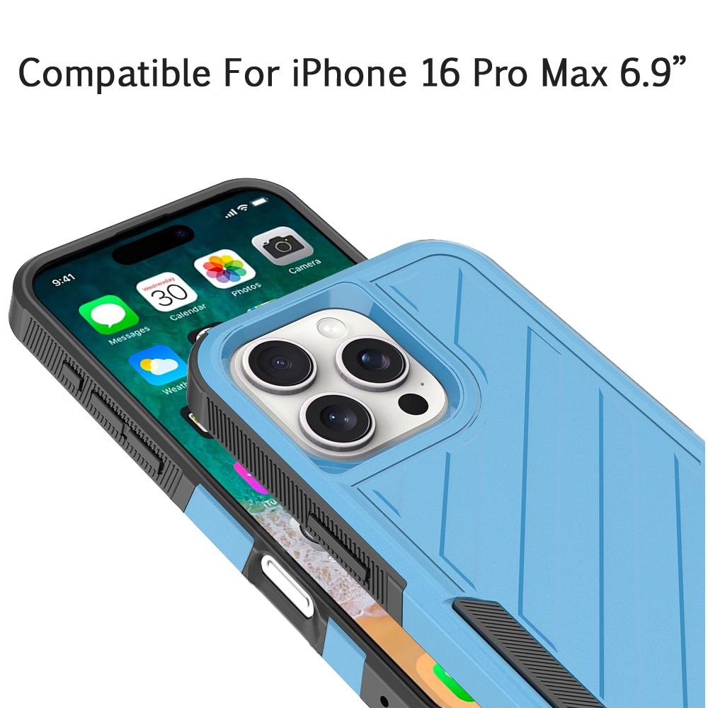 Für iPhone 16 Pro Max 6,9" Metkase Stoßfeste Dual Layer Hülle - Schwarz/Grau - Bild 7 von 36