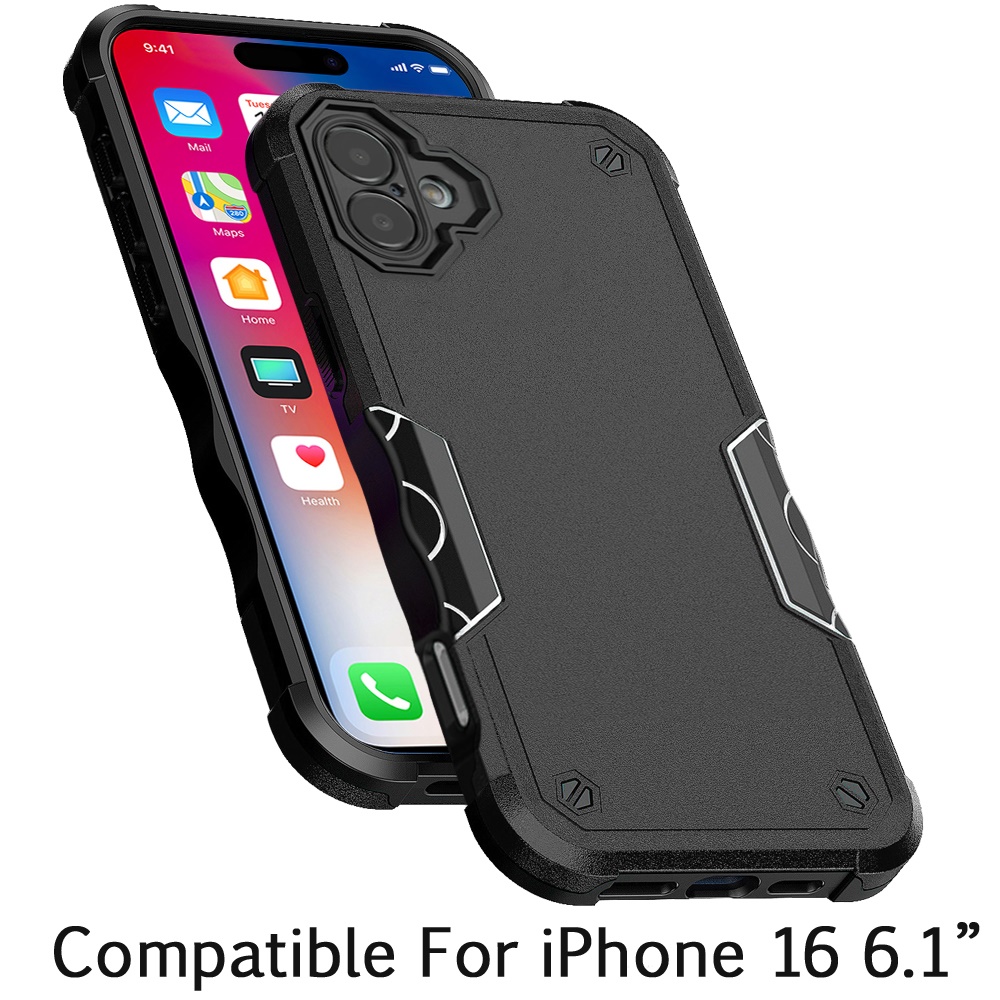 For iPhone 16 6.1 inch Exquisite Tough Shockproof Hybrid Case Cover - - Picture 10 of 12