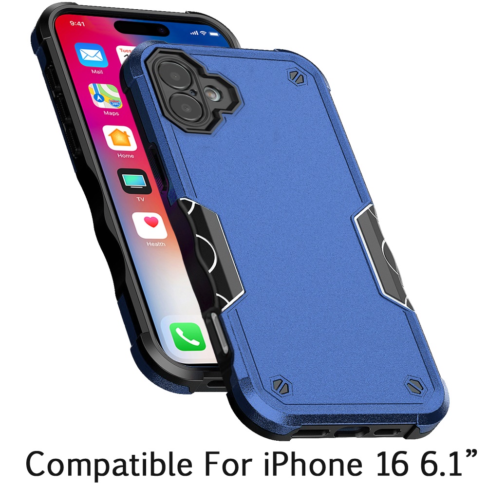 For iPhone 16 6.1 inch Exquisite Tough Shockproof Hybrid Case Cover - - Picture 8 of 12
