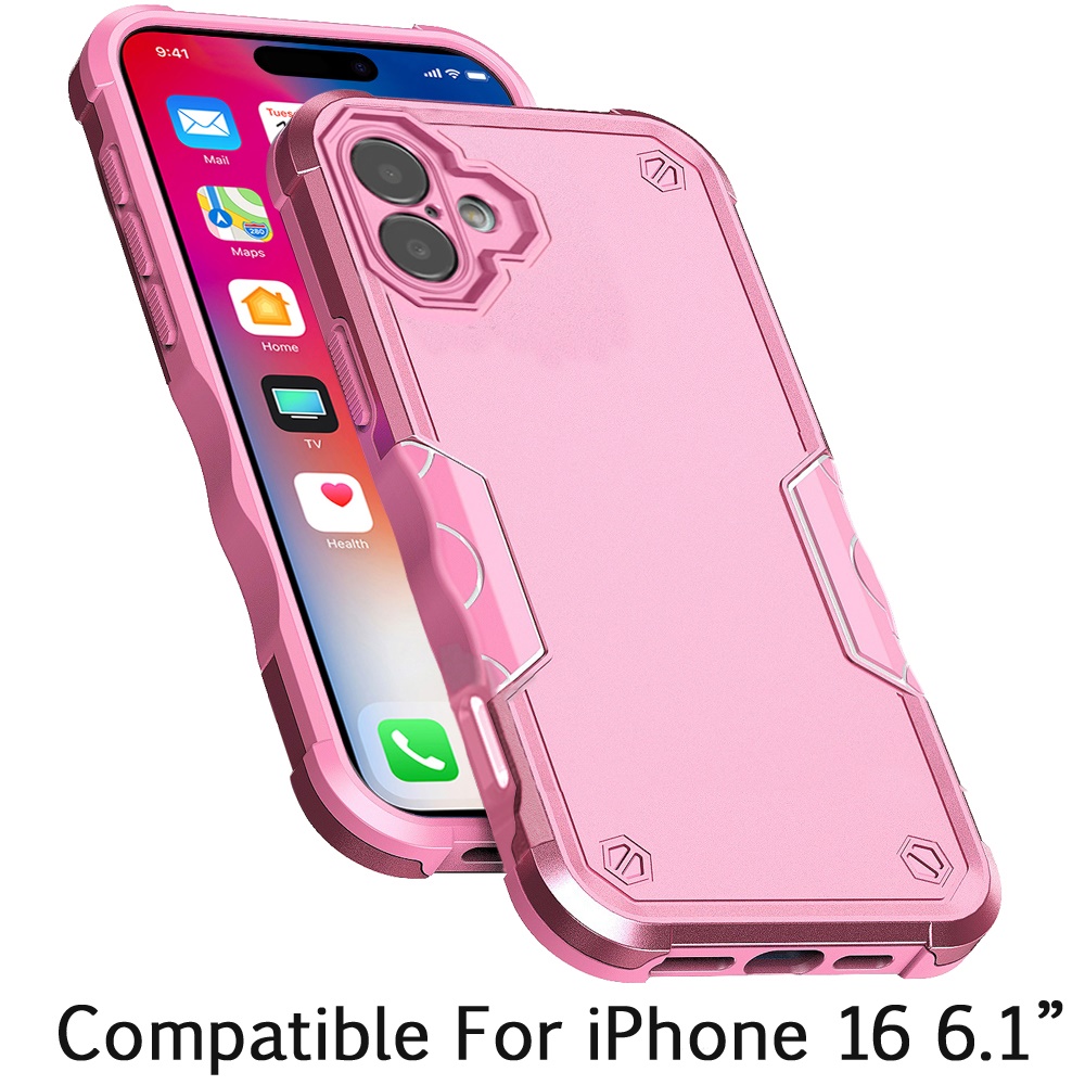 For iPhone 16 6.1 inch Exquisite Tough Shockproof Hybrid Case Cover - - Picture 5 of 12
