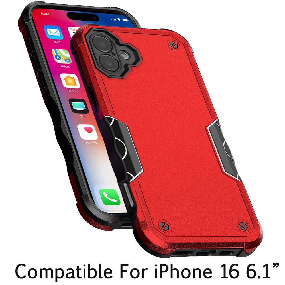 For iPhone 16 6.1 inch Exquisite Tough Shockproof Hybrid Case Cover - - Picture 3 of 12