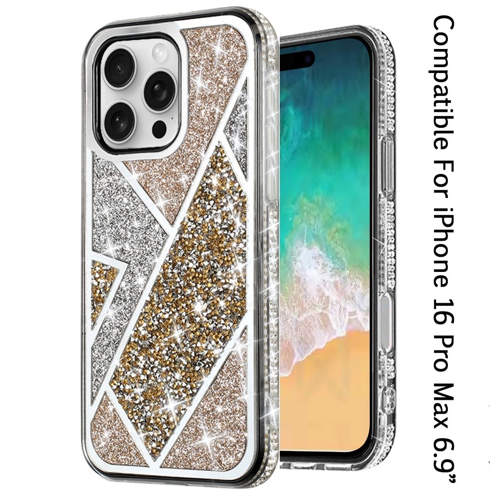 For iPhone 16 Pro Max 6.9" Rhombus Bling Glitter Diamond Case Cover - Picture 5 of 6