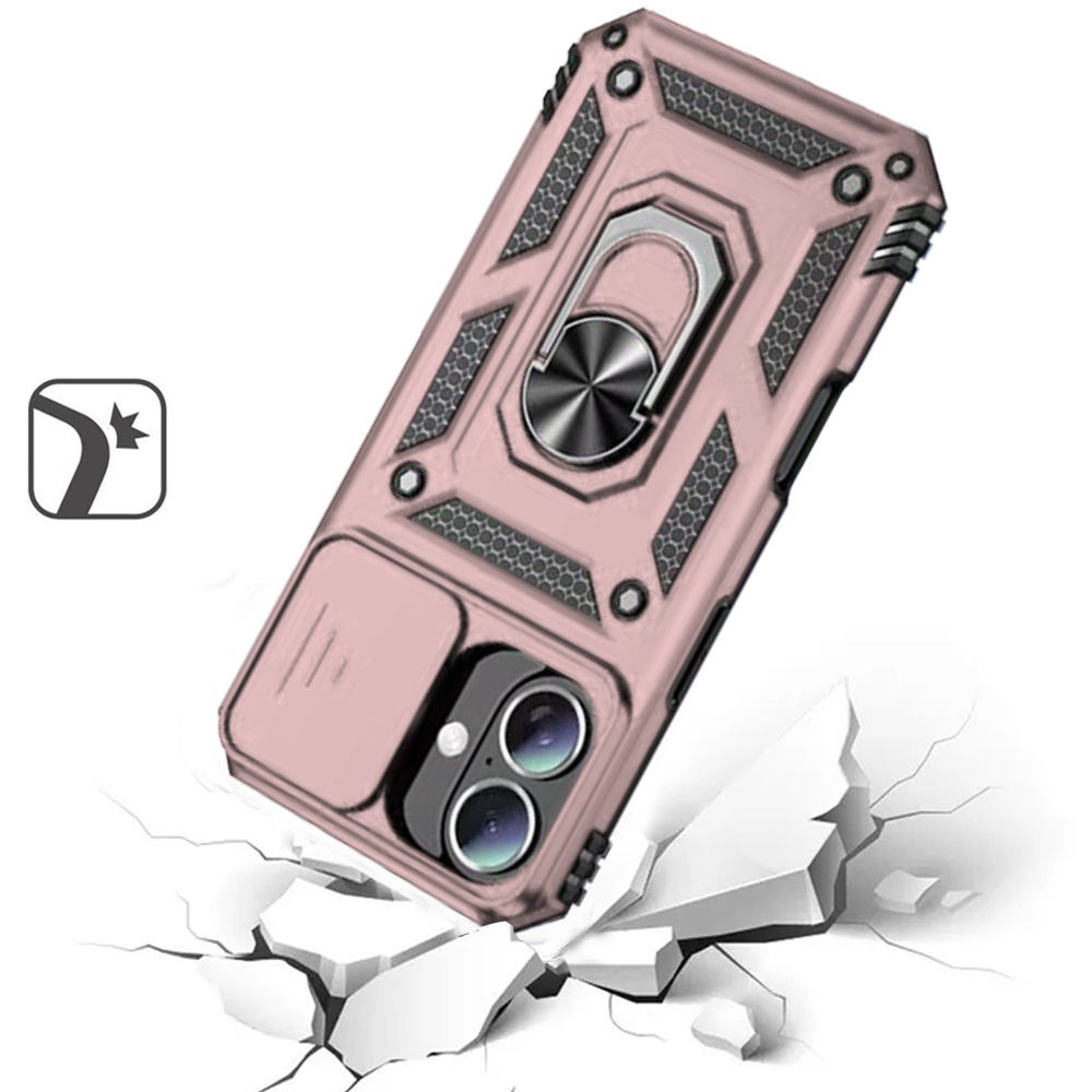 Funda protectora con soporte de anillo magnético para cámara para iPhone 16 6,1" - - Imagen 8 de 12