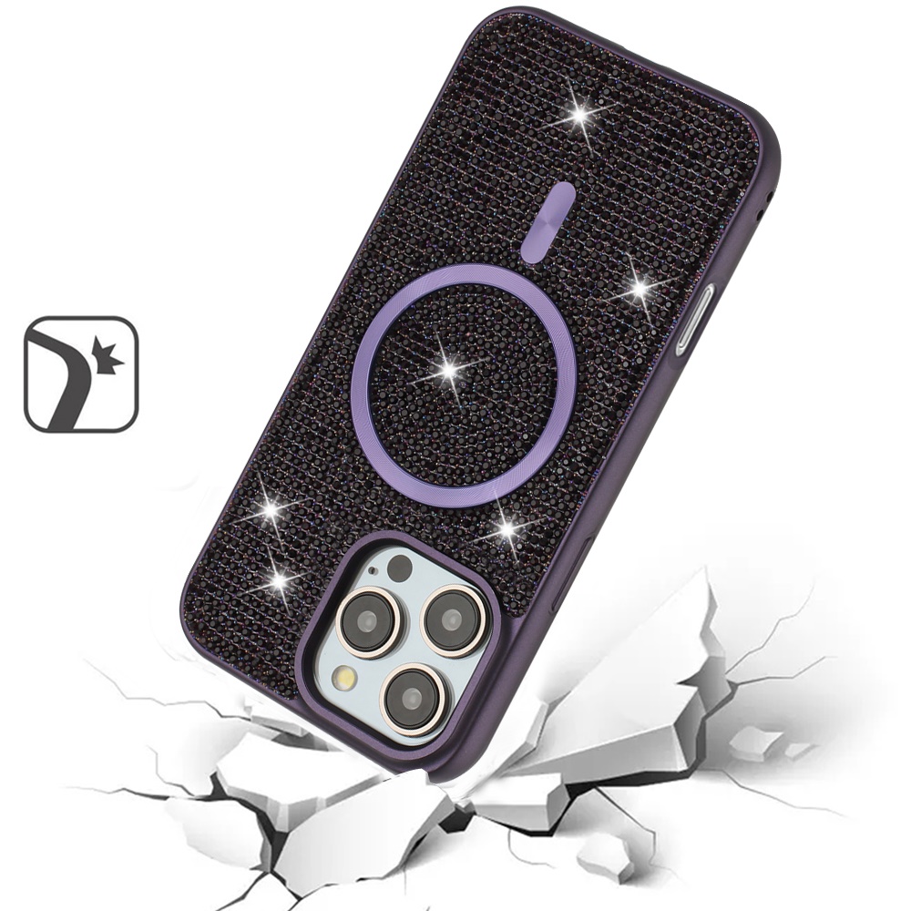 For iPhone 16 Pro Max 6.9" Diamond CD Pattern Magnetic Hybrid Case - - Picture 11 of 12